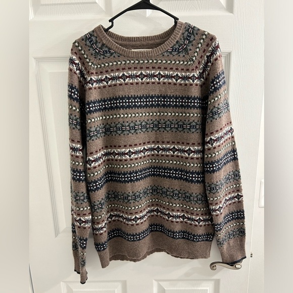 Goodthreads Men's Size m 100% Lambswool Sweater Fair Isle Pullover Winter NWOT - Picture 2 of 7